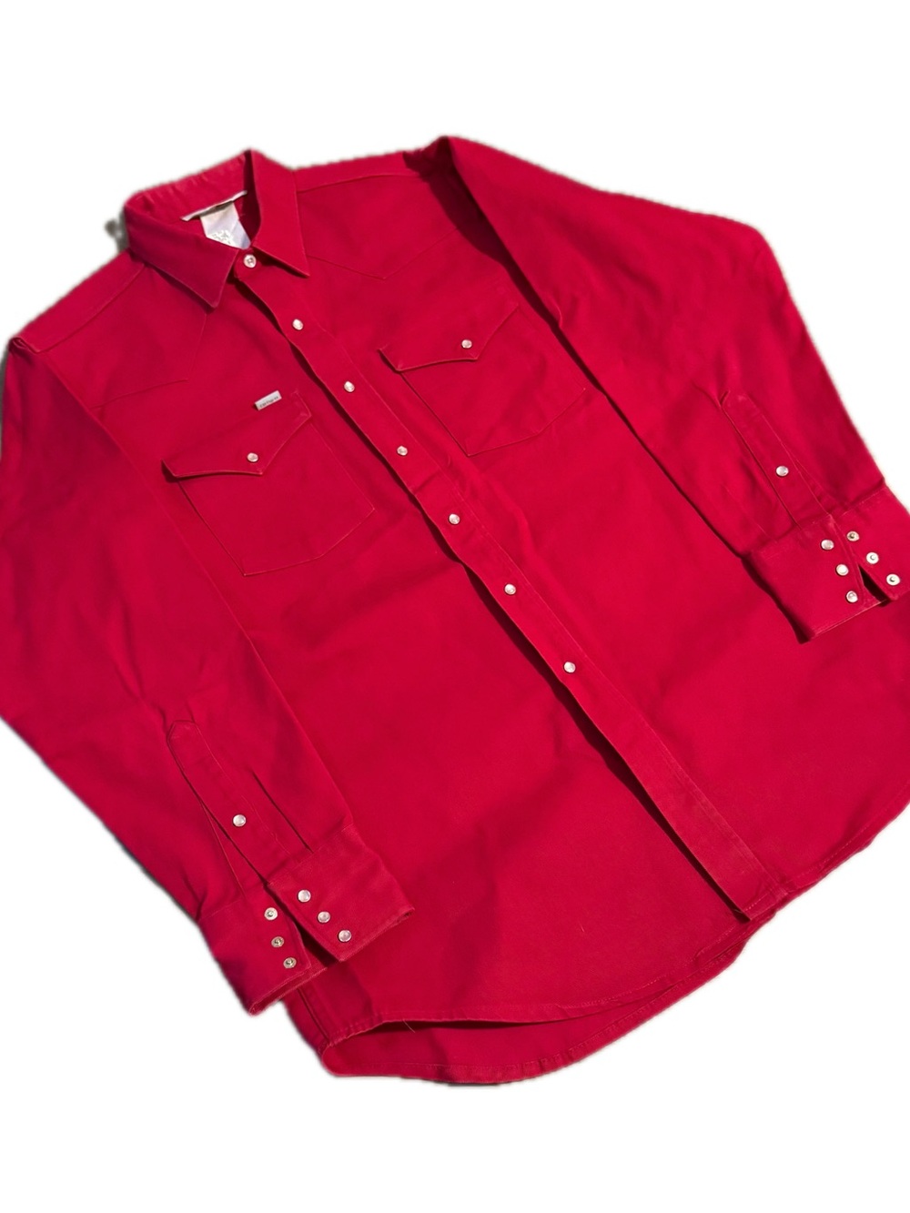 VTG Carhartt Rugged Outdoor Wear Pearl Snap Red Western Shirt USA Made Sz L